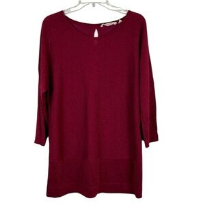 Soft Surroundings Split Sleeve Sparkly Deep Red Tunic Women’s size L 🔥